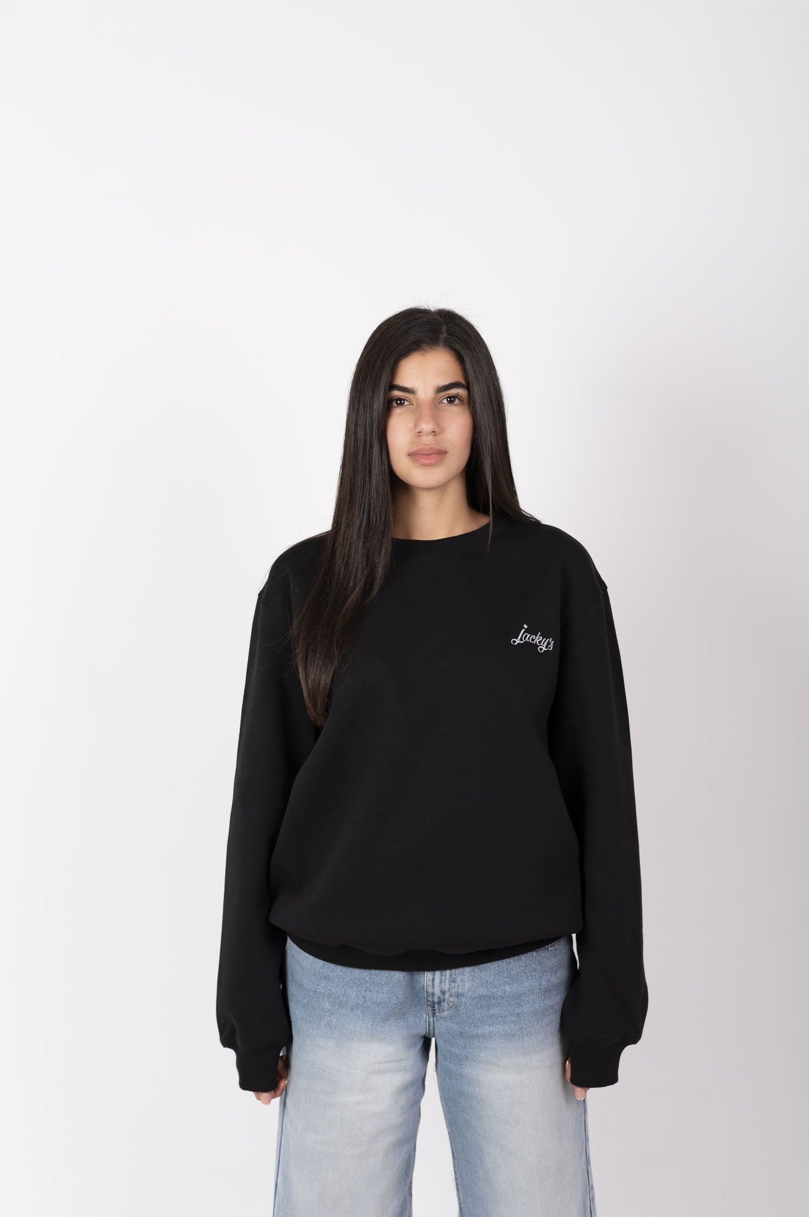 Women’s Black Basic Crewneck