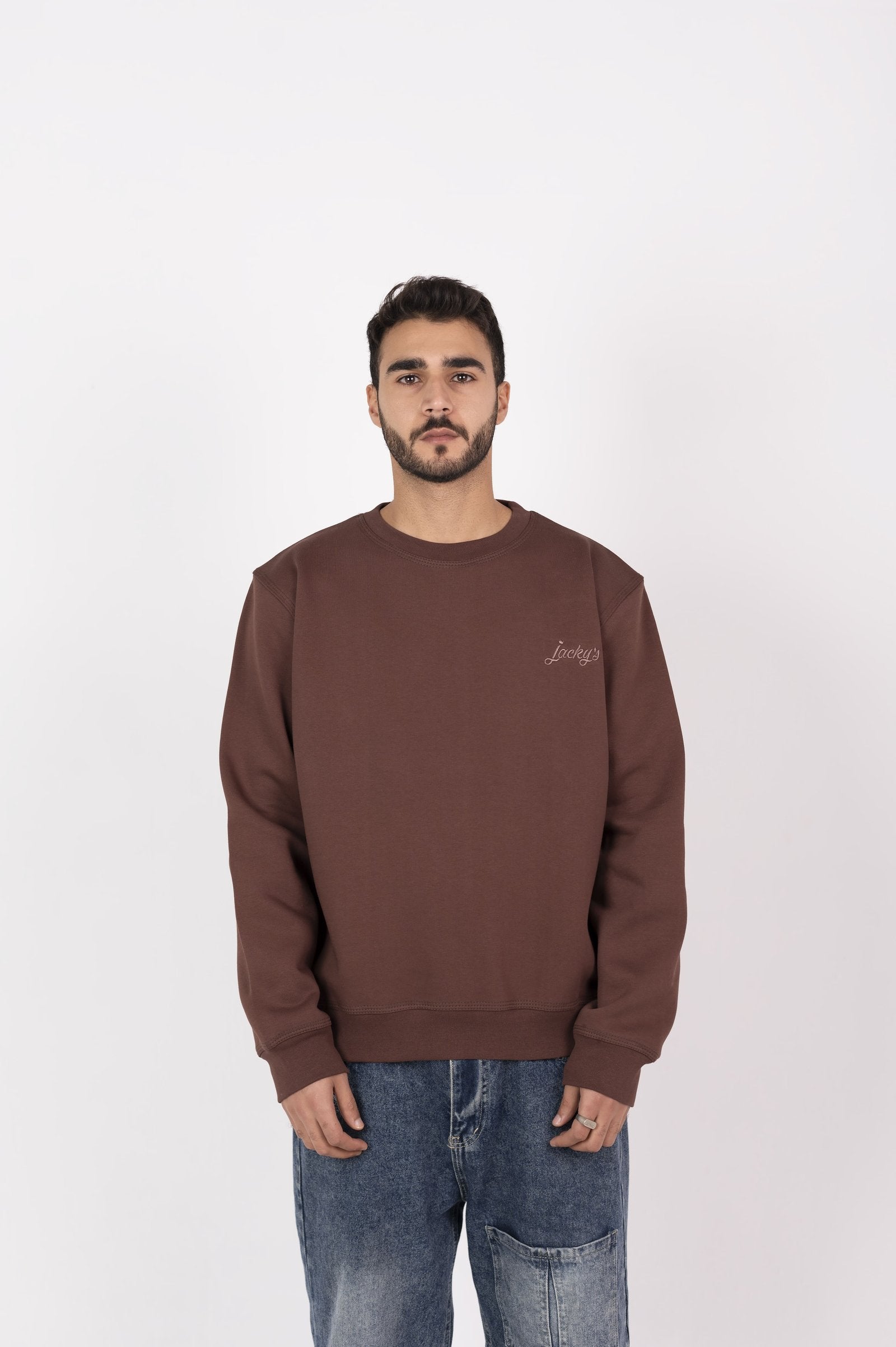 Men’s Brown Basic Crewneck