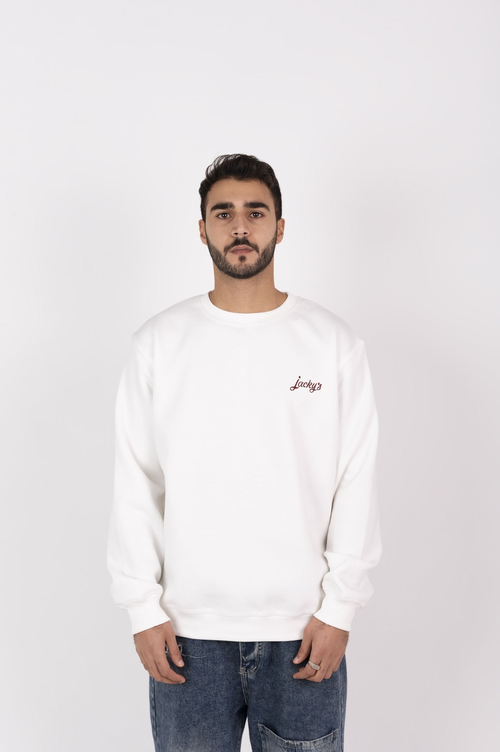 Men's White Basic Crewneck – Jacky's