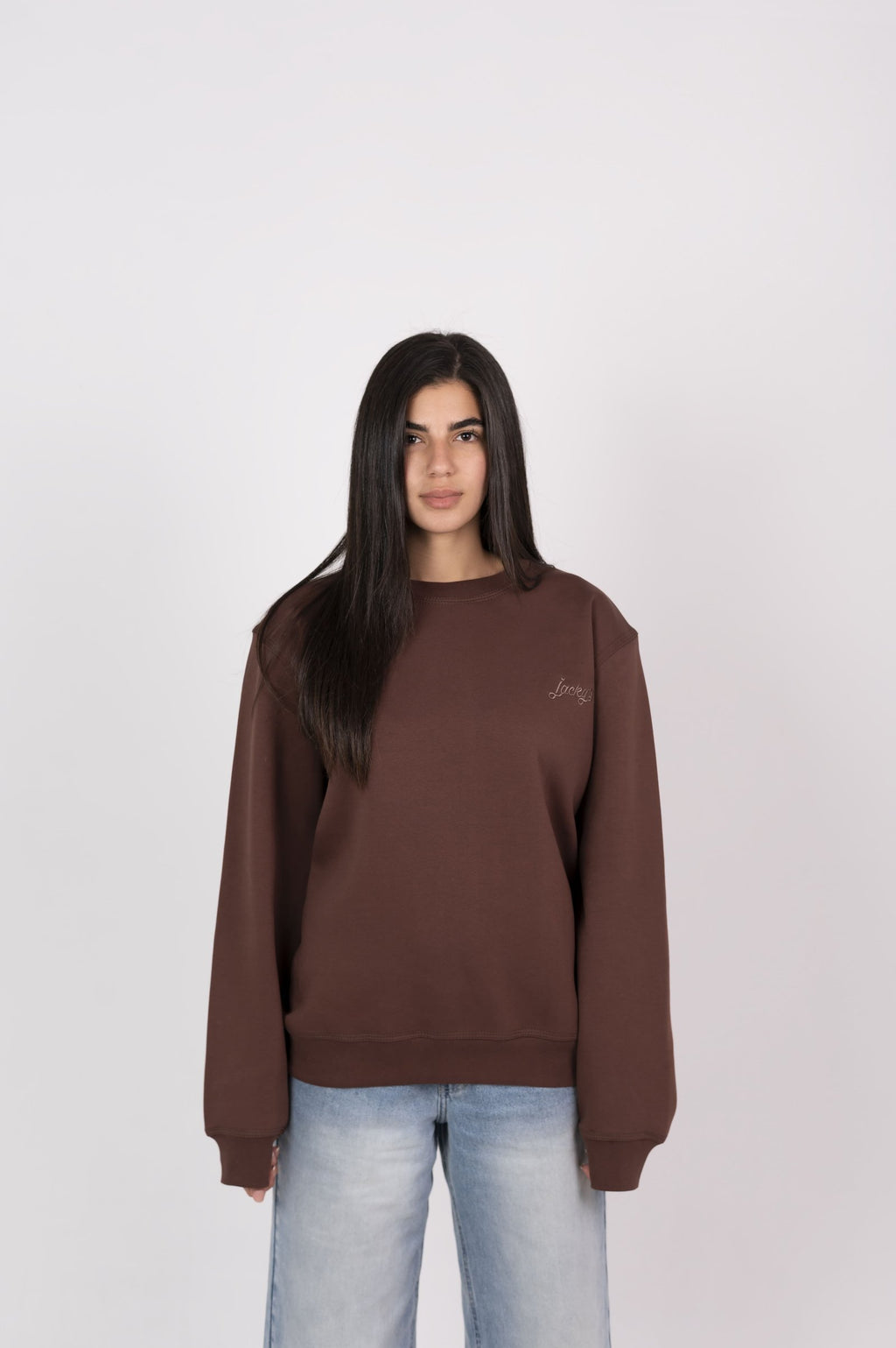 Women’s Brown Basic Crewneck