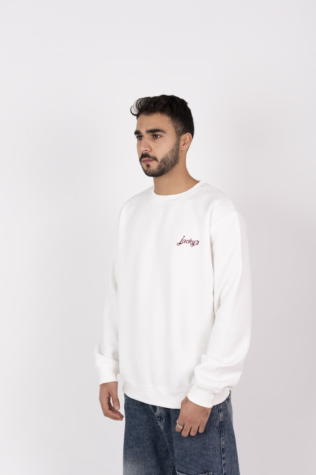 Men’s White Basic Crewneck
