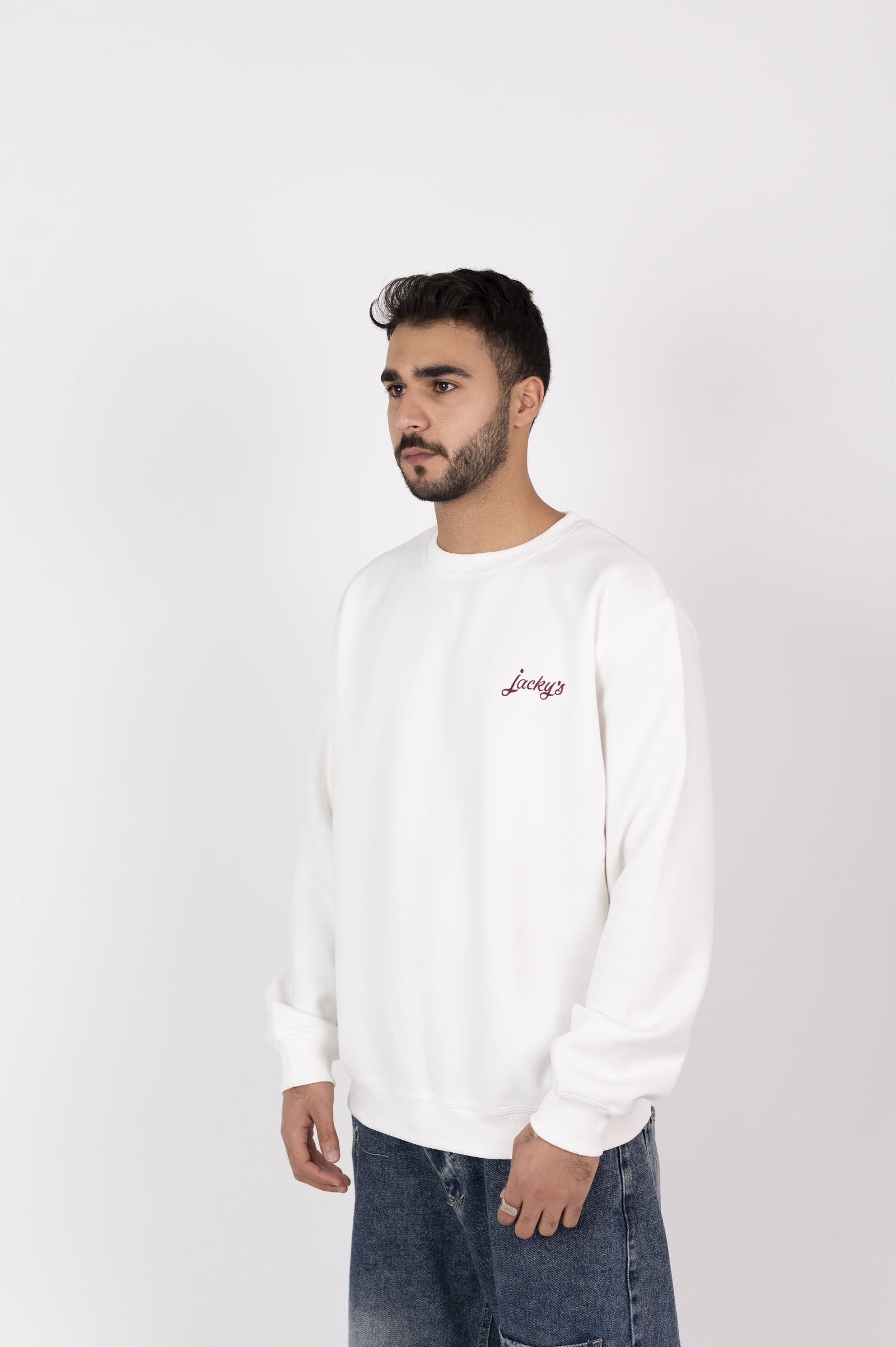 Men’s White Basic Crewneck