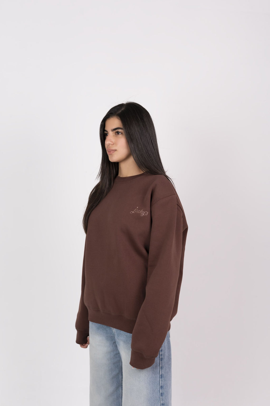 Women’s Brown Basic Crewneck