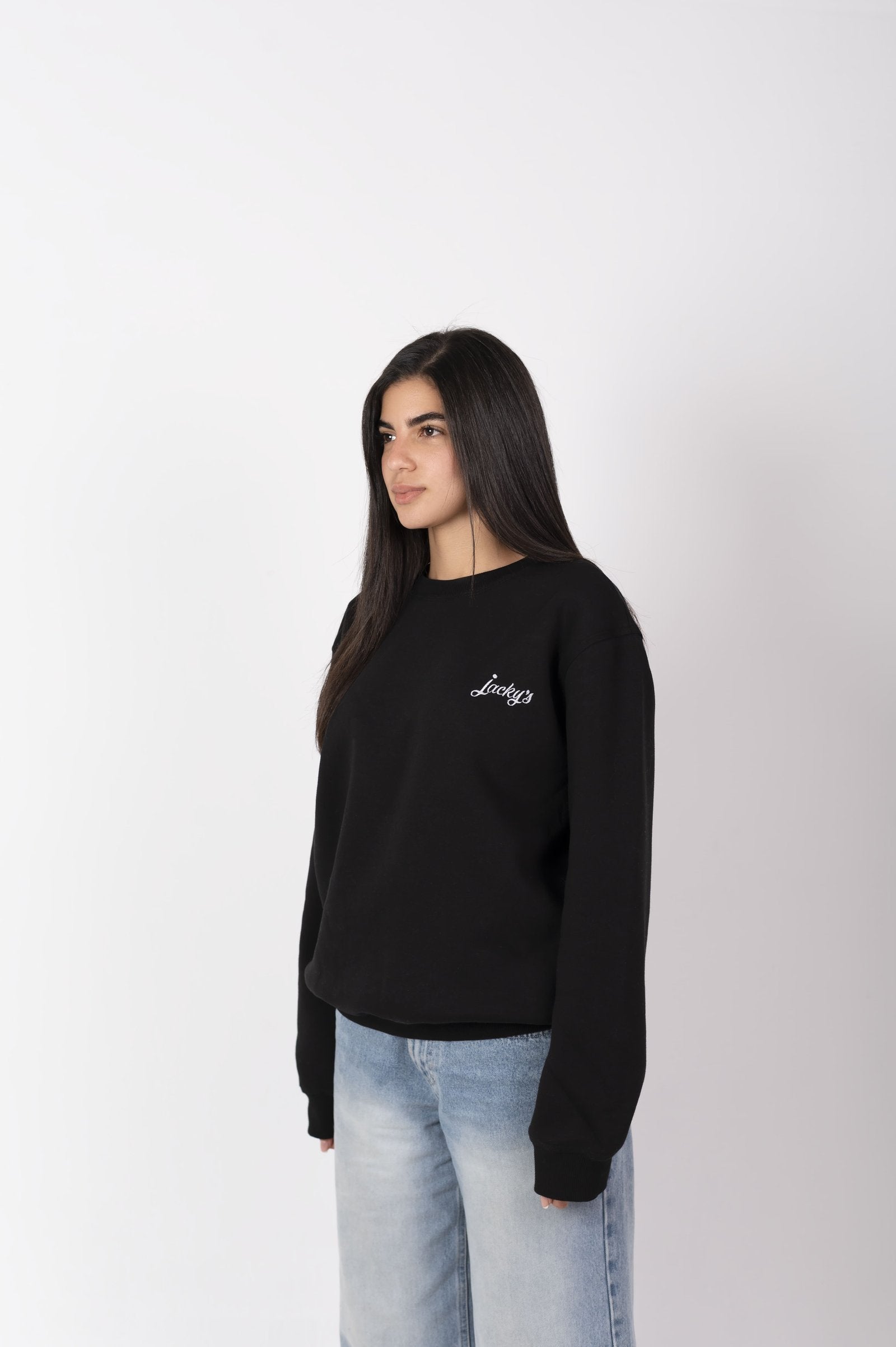 Women’s Black Basic Crewneck