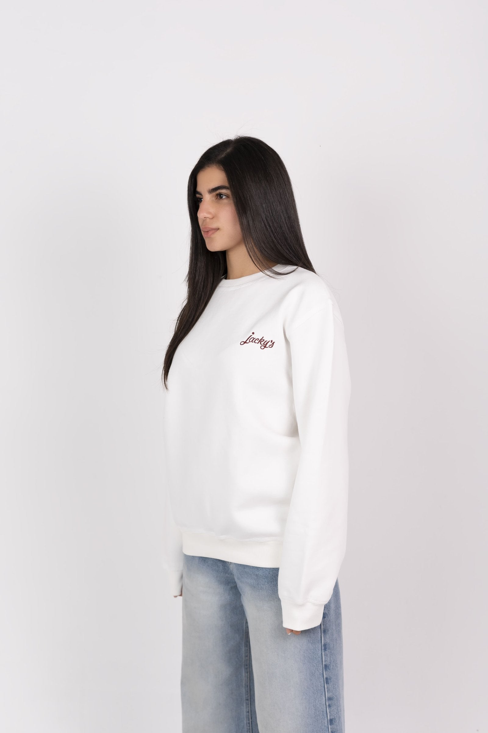 Women’s White Basic Crewneck