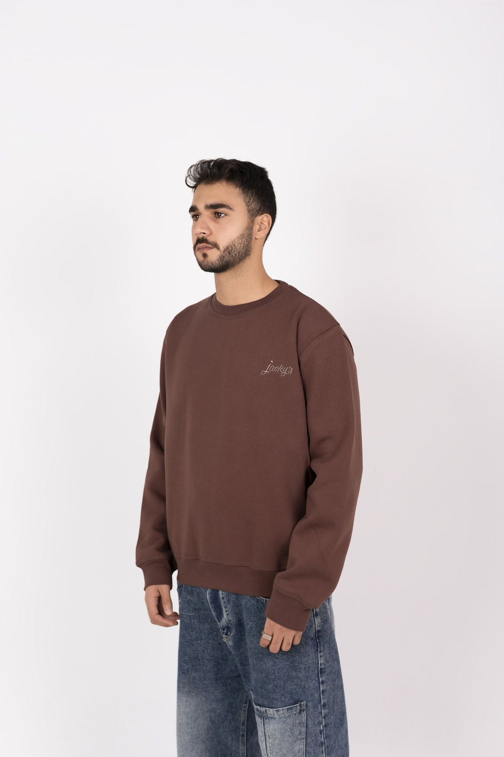 Men’s Brown Basic Crewneck