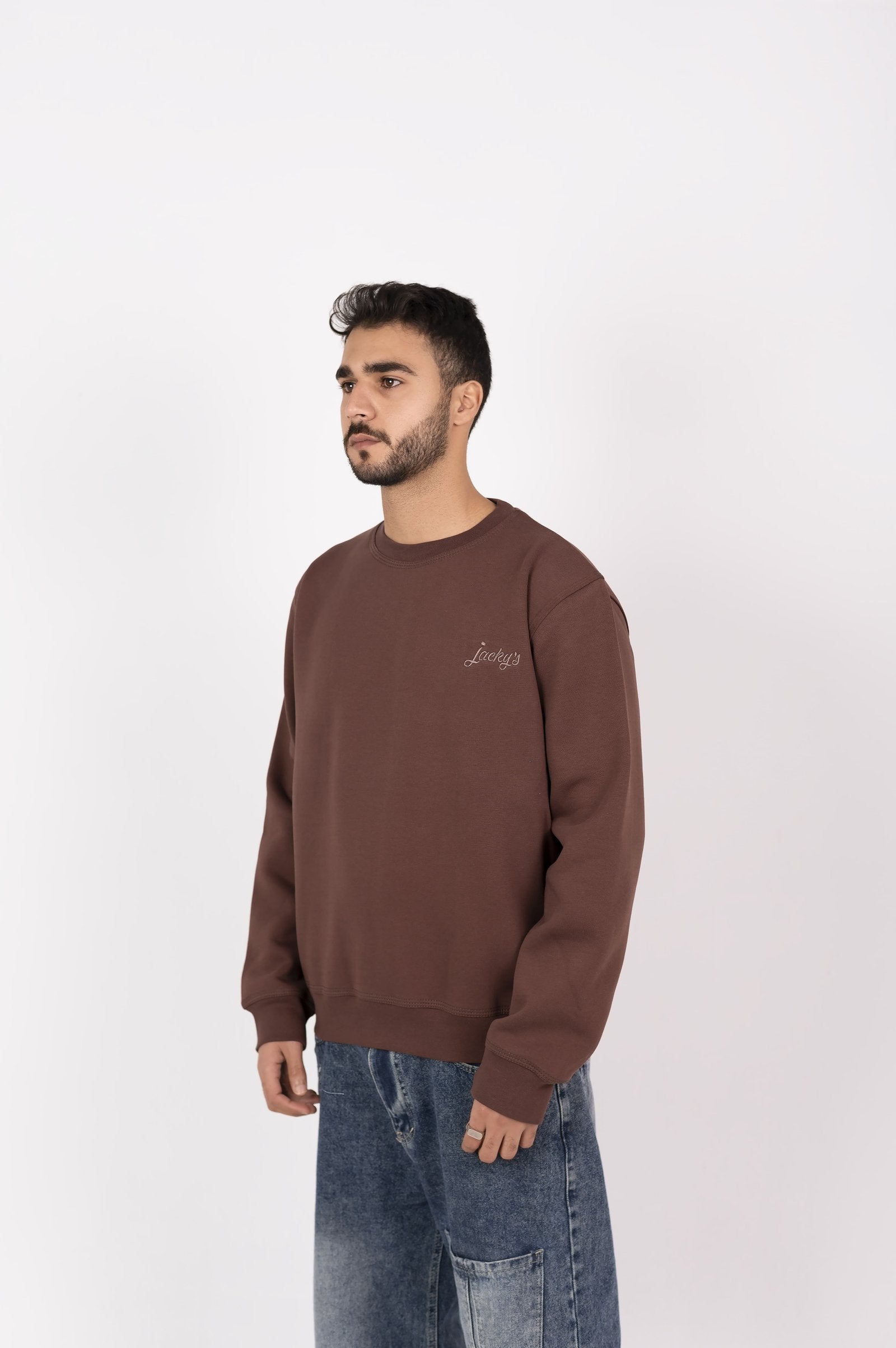 Men’s Brown Basic Crewneck